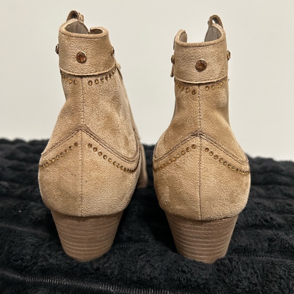 Tan Ankle Boots with Studded Detailing - Picture 4 of 5